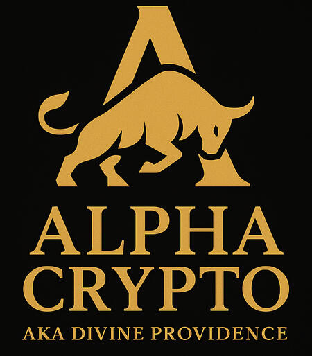 AlphaCrypto Logo with Bull Symbol AlphaCrypto’s official logo featuring a bold bull symbol and brand name, representing strength, growth, and dominance in crypto trading and Web3 mentorship.